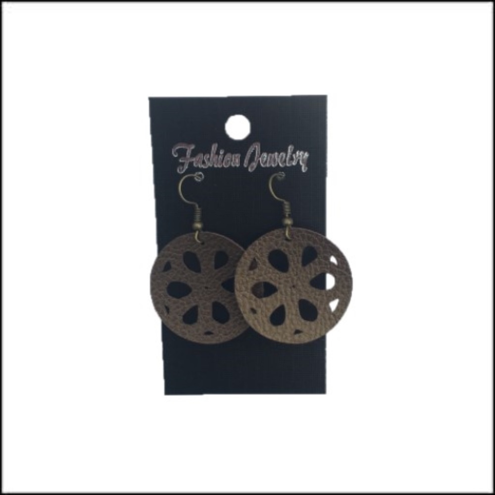 Handmade Light Weight Caramel Faux Leather Earring
